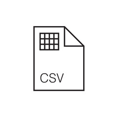 csv file extension icon outline editable stroke eps 