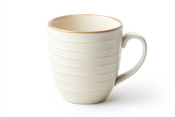 White ceramic coffee cup isolated on a plain white background