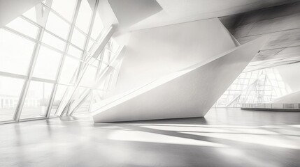 Explore minimalist interior space, light streams through +Architectural Concept