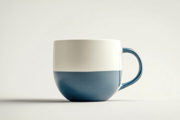 A clear and simple sentence for naming the image could be:
White cups of coffee and milk on a blue background