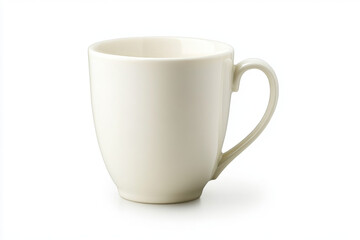 White ceramic coffee cup isolated on a plain background