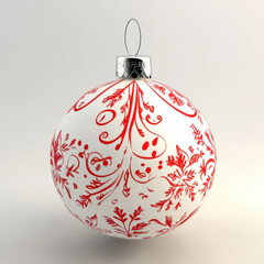 Red Christmas ball decoration isolated on white background