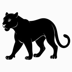 Obraz premium jaguar black vector silhouette