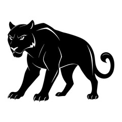Obraz premium panther black vector silhouette