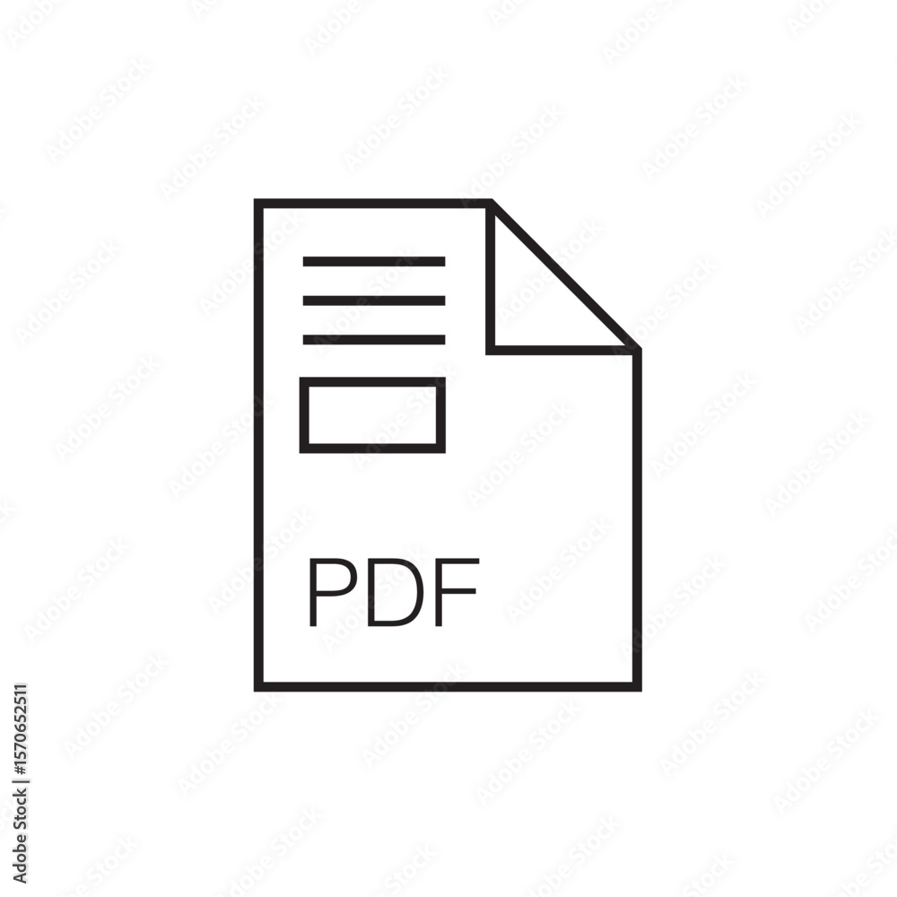 Fototapete pdf file extension icon outline editable stroke eps