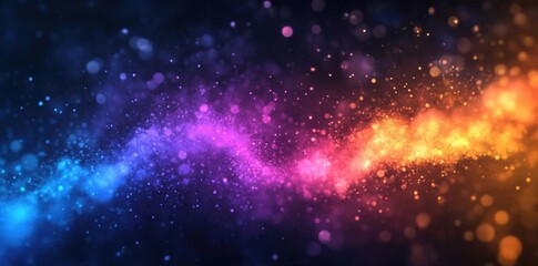 Explore Abstract Galaxy of Vibrant Colors and Sparkling Bokeh