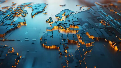 3D illustration of broken shipping lane connecting two countries, disrupted global logistics concep - Powered by Adobe