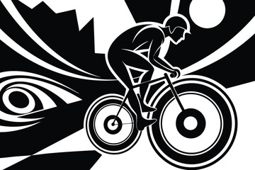 Ride the Wind | Dynamic Cyclist Silhouette Design