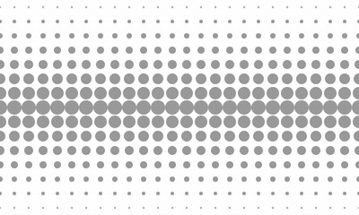 Geometric halftone with grey circles pattern. Vector Background Illustration.