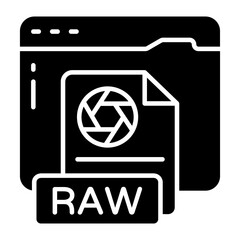 Editable design icon of raw file
