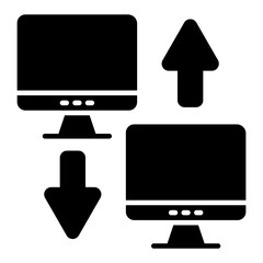Conceptual solid design icon of Pc to Pc