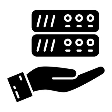 A solid icon design of giving server