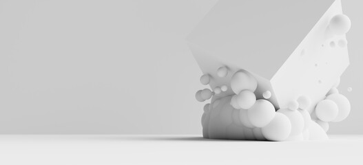white abstract copy space backgrounds, 3d rendering