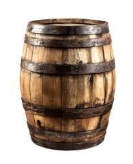Obraz premium Wooden oak barrel isolated on white background