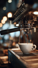 Espresso Machine Pulling Double Shot in Coffee Bar Setting
