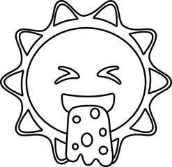 Sun Face Emoji Line