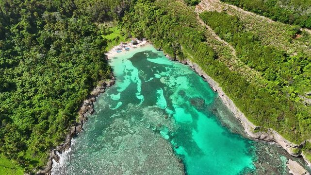 Stunning Aerial View of Playa Madama in Las Galeras, Samana, Dominican Republic.	
