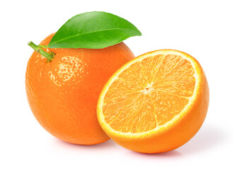 orange fruit isolated on transparent png background.