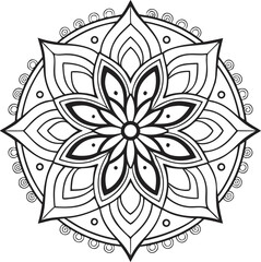 Intricate Floral Mandala Vector Design &ndash; Decorative Symmetrical Ornament