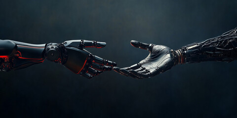 Manufacturing robots addressing chip shortage challenges in modern industry futuristic environment close-up view