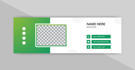 Corporate & minimal email signature template with gradient color variation