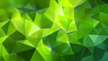 Abstract facets of vibrant green evoking a sense of nature s renewal and growth with low poly