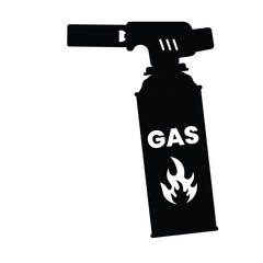 Portable Blow Torch Silhouette. Black and White Icon Design Elements on Isolated White Background
