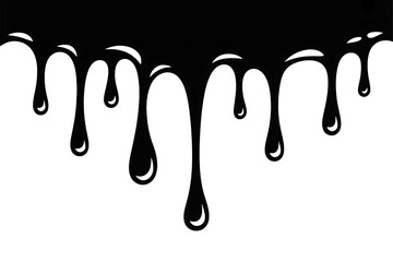 White drips on black background isolated on transparent background