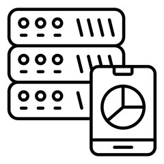 A Line design icon of server analytics