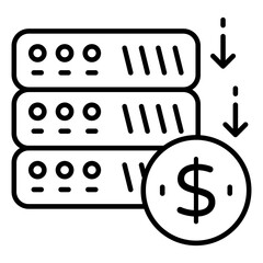 A trendy design icon of buy server