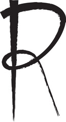 script brush font letter r