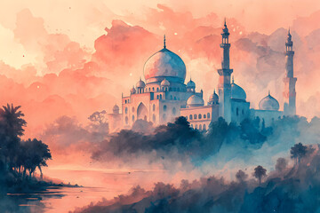 Sunset view of Istanbul with historic mosques and city landmarks