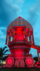 Valluvar Kottam chariot at night, a monument dedicated to poet Thiruvalluvar, penned Thirukkural...