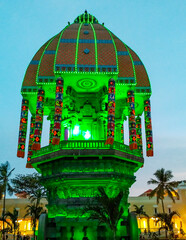 Valluvar Kottam chariot at night, a monument dedicated to poet Thiruvalluvar, penned Thirukkural...