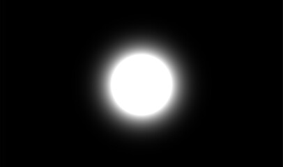 circle of white light in black background