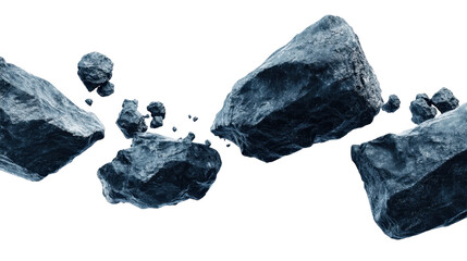 Asteroids Floating Through Space Against A Dark Cosmic Background With Stunning Realism