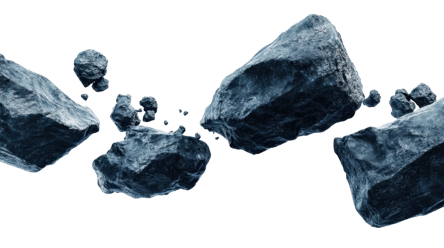 Asteroids Floating Through Space Against A Dark Cosmic Background With Stunning Realism