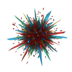 Vibrant Abstract Explosion: Colorful Spiky Design Element