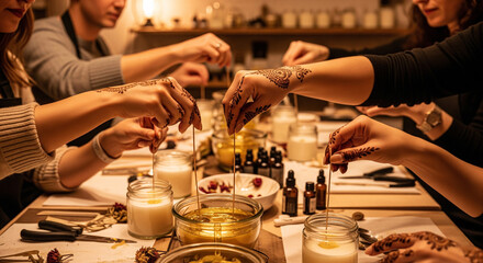 Crafting homemade candles together enhances mood in this atmospheric workshop, mixing wax, scents, and creating personalized gifts