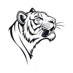 A tiger head silhouette vector