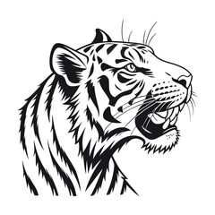 A tiger head silhouette vector