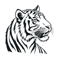 A tiger head silhouette vector