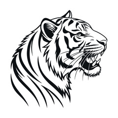 A tiger head silhouette vector