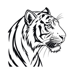 A tiger head silhouette vector