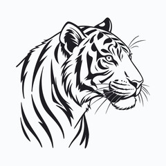 A tiger head silhouette vector