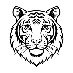 A tiger head silhouette vector