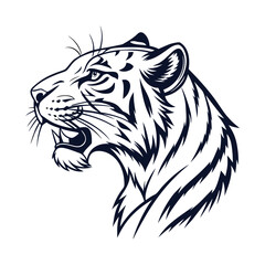 A tiger head silhouette vector