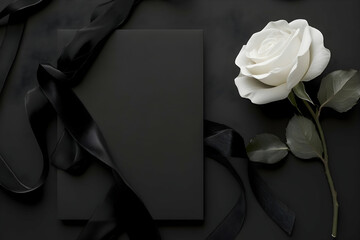 white rose on black background