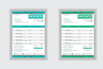 Invoice minimal design template. Bill form business invoice accounting