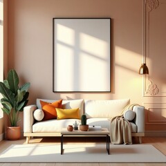 Elegant Living Room Mockup Perfect for Interior Design Home Decor